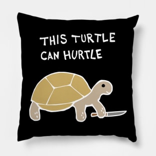 This Turtle Can Hurtle (White) Pillow