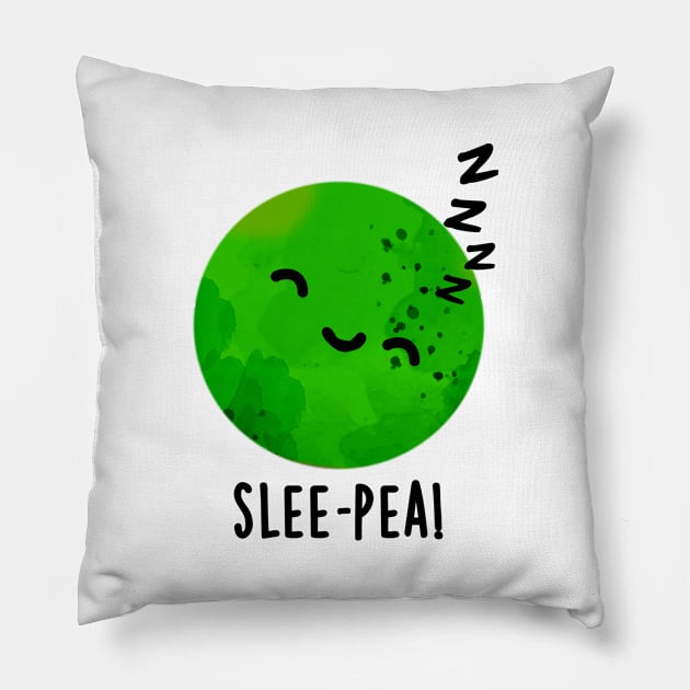 Slee-pea Cute Sleeping Pea Pun Pillow by punnybone