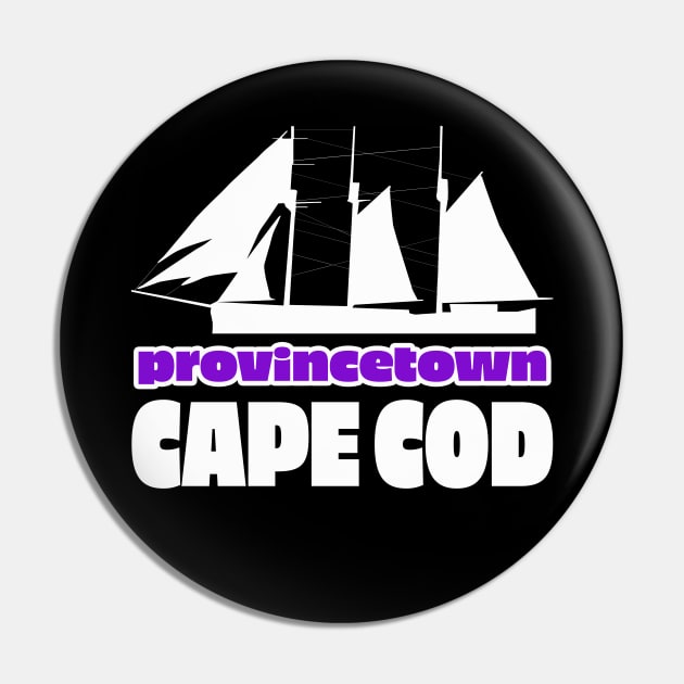 Provincetown Ship Graphic Pin by LupiJr