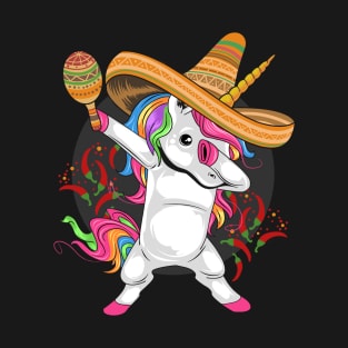 Unicorn Mexican Hat Cinco De Mayo T-Shirt