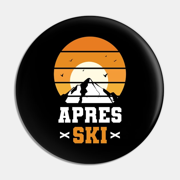 Apreski Time Beer Skiing Snow Winter Sports Gift Pin by amango