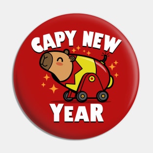 Capy New Year Cute Kawaii Capybara New Year 2024 Cartoon Pin