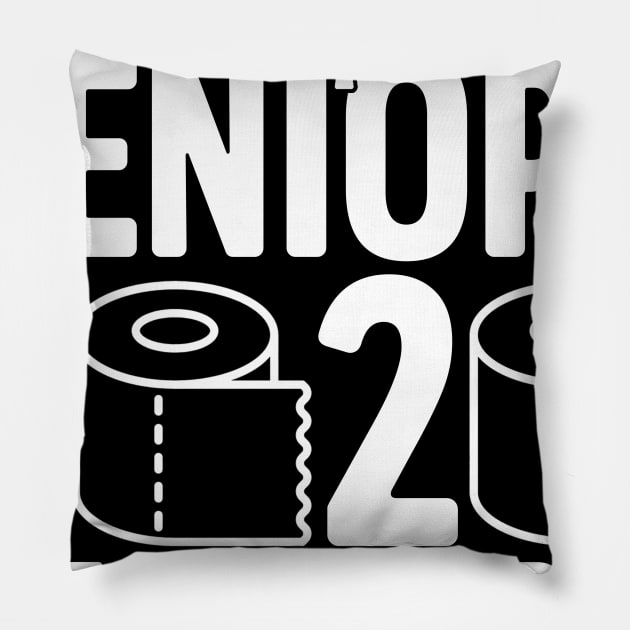 Seniors 2020 Shit Just Got Real No Graduation Is Cancelled Funny Social Distancing Gift For High School College Students Pillow by derekmozart