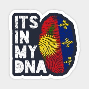 Its In My DNA Guadeloupe Flag Fingerprint Magnet