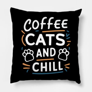 Coffee Cats and Chill Pillow