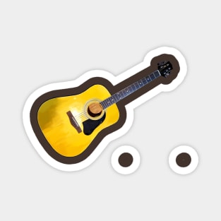 Painting of an Acoustic Guitar Magnet