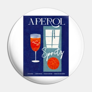 Retro Aperol Spritz Poster Blue Night Homebar, Kitchen Bar Prints, Vintage Drinks, Recipe, Wall Art Pin