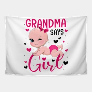 Cute Gender Baby Reveal Grandma Says Girl Matching Family Tapestry