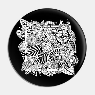 Zentangle floral square Pin