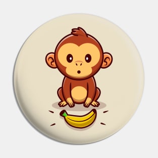 Cute Monkey Holding Gift Pin