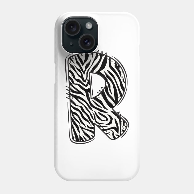 Zebra Letter R Phone Case by Xtian Dela ✅