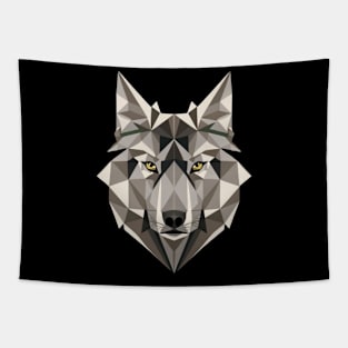 Geometric Wolf Wild Dog Animal Lover Geometry Art Gift Tapestry