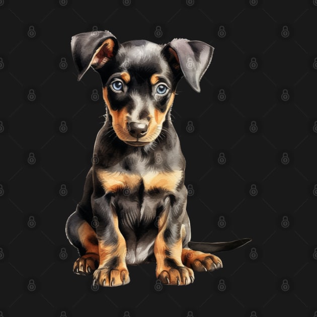 Puppy Doberman Pinscher by DavidBriotArt