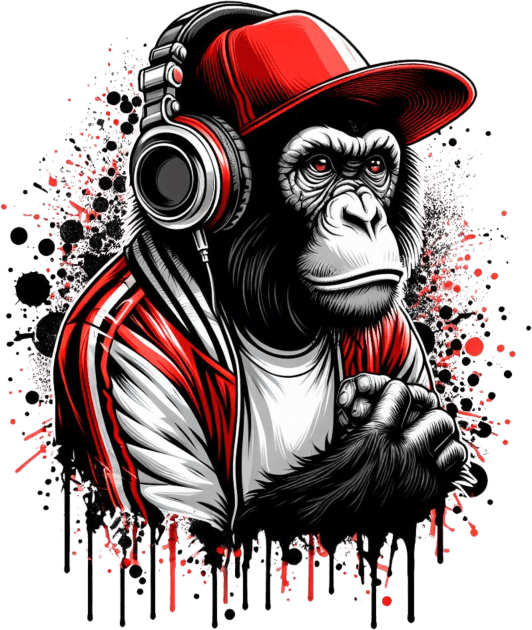 hiphop monkey Kids T-Shirt by EKLZR