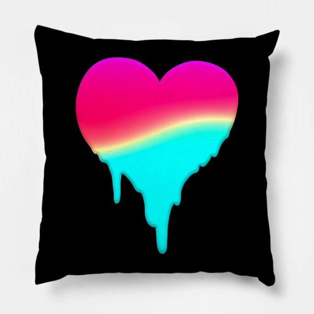 MELTY HEART MAGENDA YELLOW BLUE GRADIENT GREETING CARD Pillow by Angsty-angst