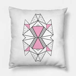 Abstraction Spots and Stripes Pink Pillow