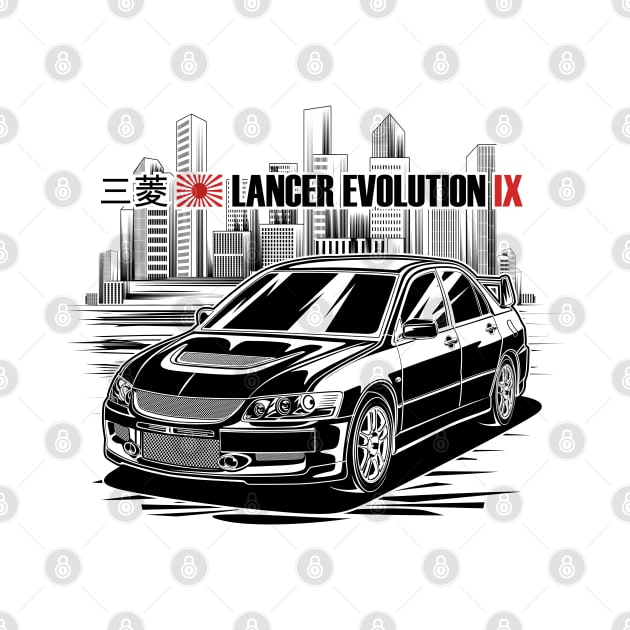 Lancer Evolution IX - Black Print by WINdesign