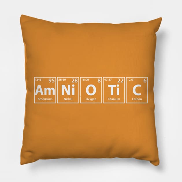 Amniotic (Am-Ni-O-Ti-C) Periodic Elements Spelling Pillow by cerebrands