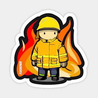 Rural Firefighter Male - Large Design (Yellow Helmet) Magnet