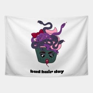 Cute and creepy Halloween Medusa Gorgon cup cake - bad hair day Tapestry