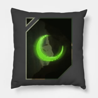 Green neon - electro moon Pillow