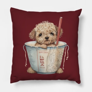 Dog having Noodles Pillow