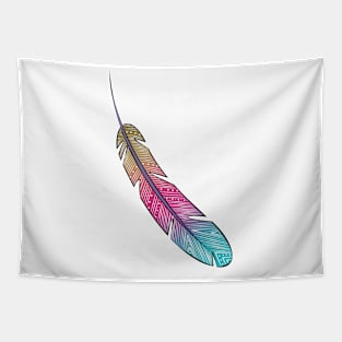 Geometric Tribal Feather Tapestry