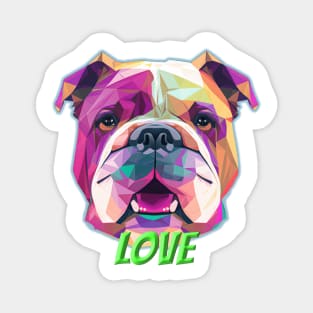 I Love Bulldogs | Cute Bull Dog Magnet