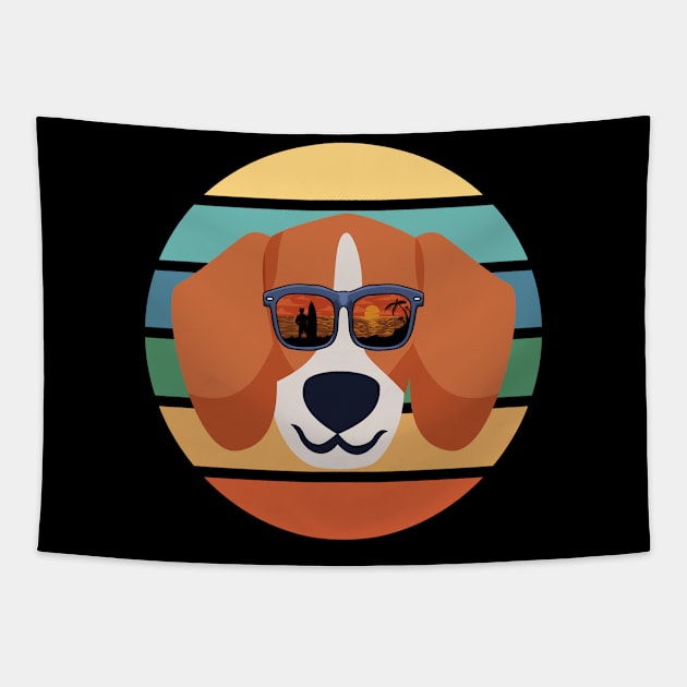 retro dog Tapestry by Ericokore