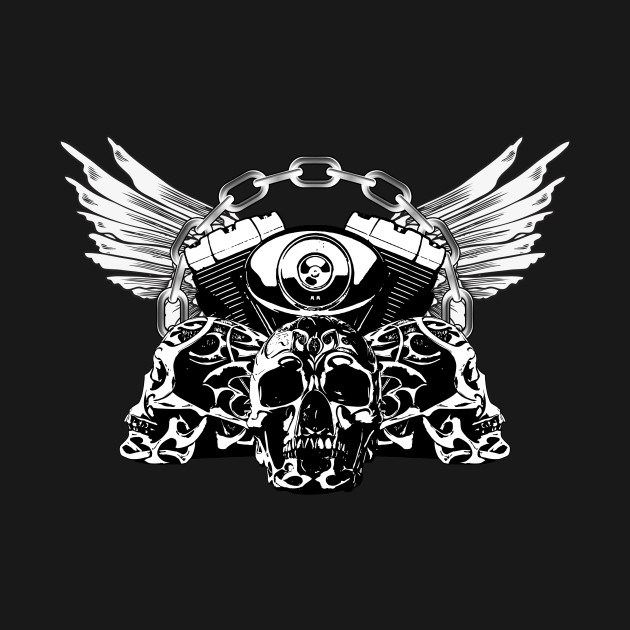 tribal skulls biker design