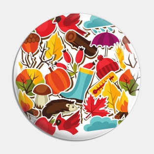 One Of A Kind Fall Autumn Pattern Pin