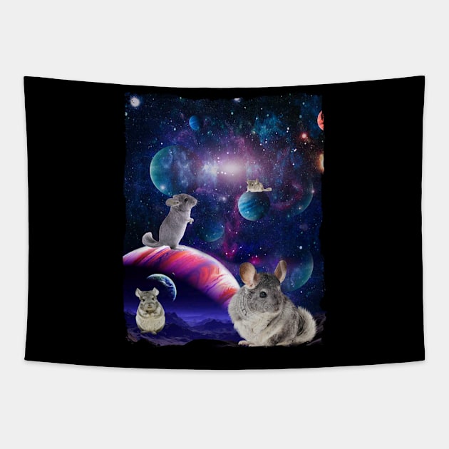 Chinchilla Funny Pogona Galaxy Stars Universe Rodents Tapestry by Msafi