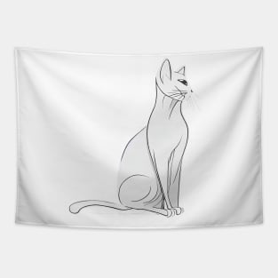 Monochrome outline cat Tapestry