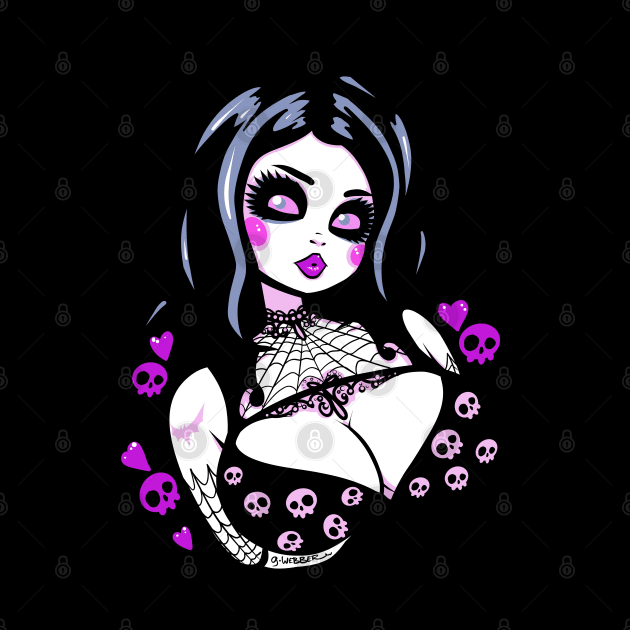 GOTH GIRL - SKULL BRA by gWebber Arts