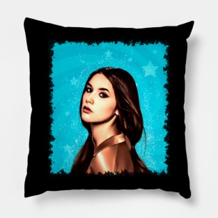 Woman Wearing Trendy Hairstyle Vector Art Pillow