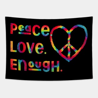 Peace Love Enough LGBT Heart Tapestry