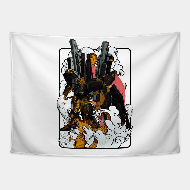 Mecha Armored Booster Tapestry by gblackid