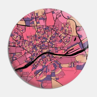 Frankfurt Map Pattern in Purple & Pink Pin