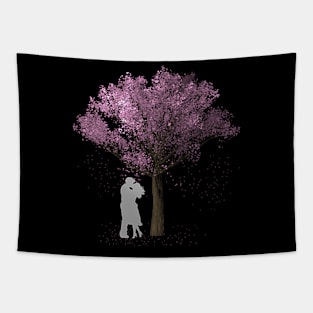 love under sakura tree Tapestry