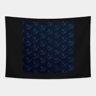 Anchor Pattern with Dark Background Tapestry