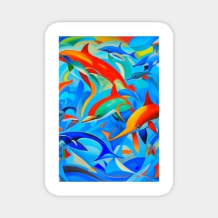 Dazzling Dolphins Design Magnet