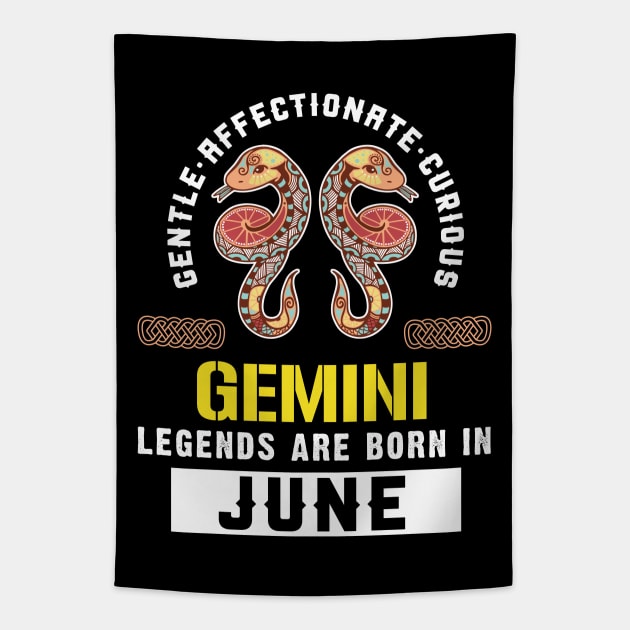 Zodiac Gemini: Born In June Tapestry by POD Anytime