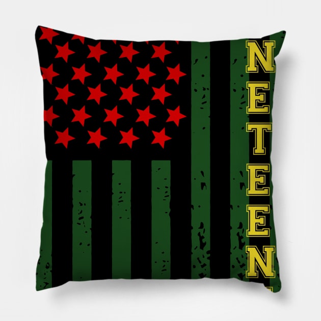 Juneteenth Flag Pillow by Phylis Lynn Spencer