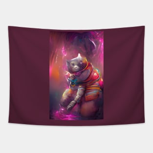 Strange Cosmonaut Kitty Cat Tapestry