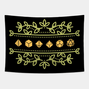 Plants and Succulents Yellow Polyhedral Dice Set Tapestry