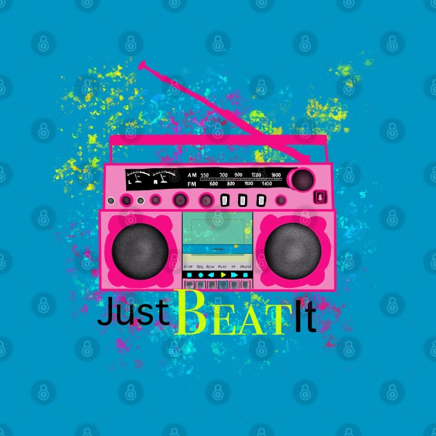 80's Just Beat It Retro Graphic by Blue Moon Barn