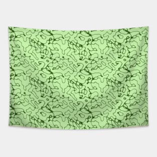 Squiggle Lines Squiggles Deco Abstract 80s 90s Art Artwork Lime Green Tapestry