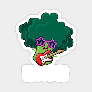 Broc Star Cute Brocolli Rock Star PUn Magnet