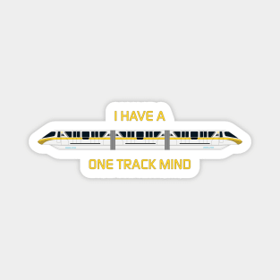 Yellow One Track Mind Magnet