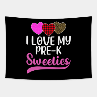 I Love My Pre-K Sweeties Hearts Valentines Day Teacher Gift Tapestry